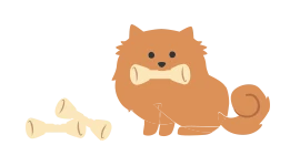 A dog sitting on a table