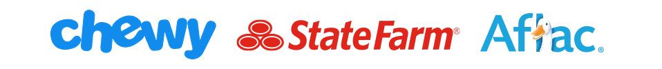 Partner Logos - Chewy, State Farm, Aflac